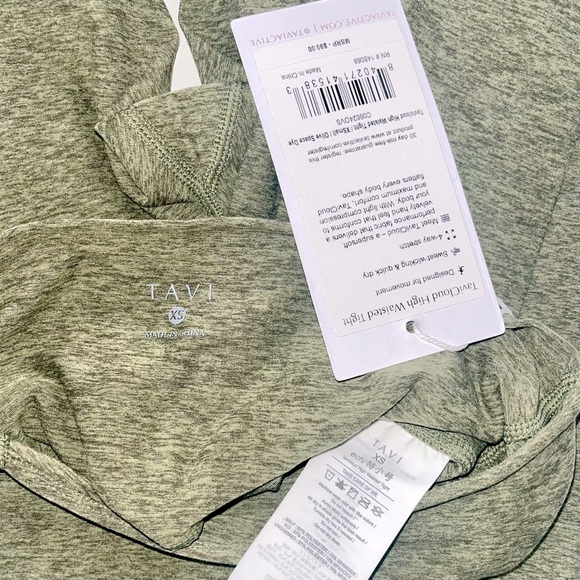 Tavi @Neiman Marcus Light Olive Wrap Around Tank & Cloud High Waisted 7/8 Tights - Picture 14 of 16